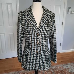 Vintage Houndstooth pattern fitted jacket